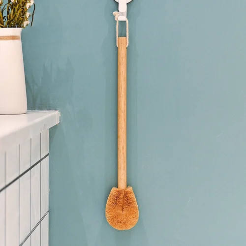 Wooden-Handled Toilet Brush for Cleaning and Washing a High-Quality Cleaning Brush.