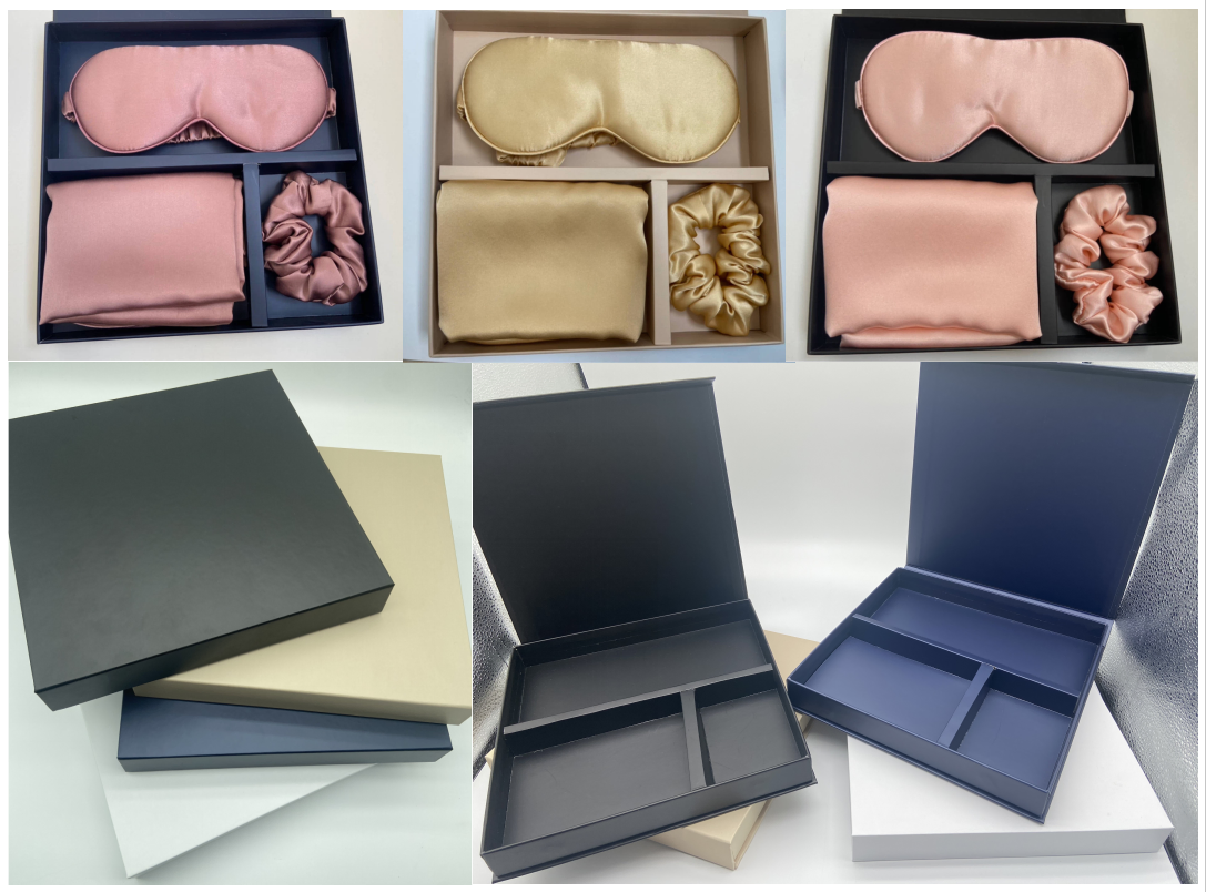 Eye Mask and Pillowcase Scrunchies Pillow Case Sets with Box Luxury Custom Logo Private Label Silk 100 Mulberry Silk Christmas