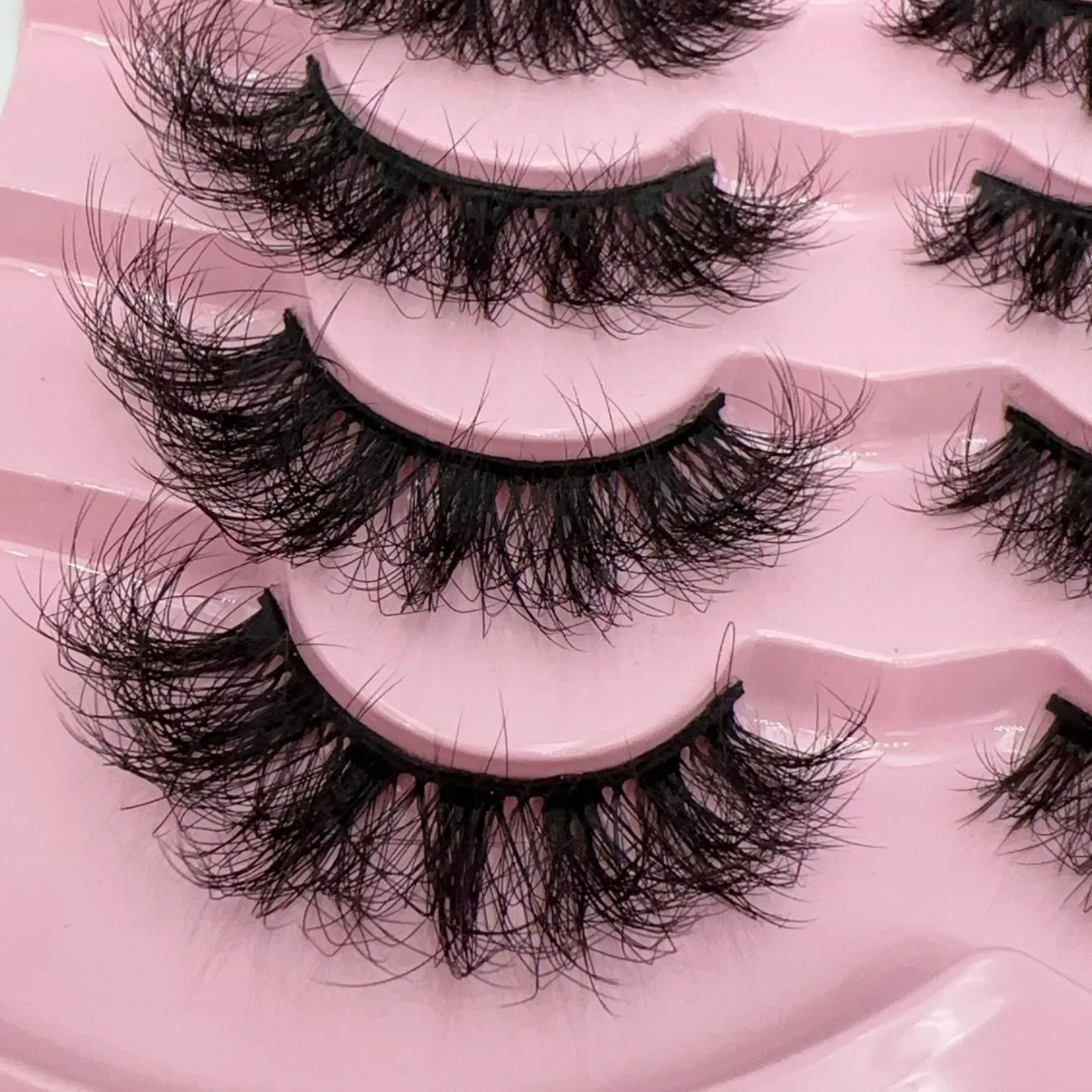 9d Synthetic Hair Anime Extended Eyelashes Thick Fluffy Curly 8 Pairs Set