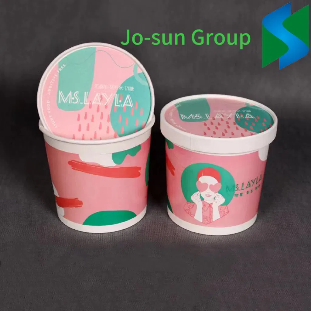 Jo-Sun Thickened Disposable Porridge Bucket Kraft Paper Soup Cup Customized Paper Bowl with Lid Takeaway Package Soup Bowl