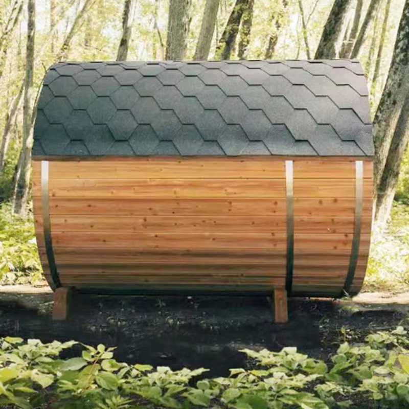 Solid Wood Outdoor Traditional Finnish Sauna Fully Equipped Outdoor Sauna Room for 1-10 Person