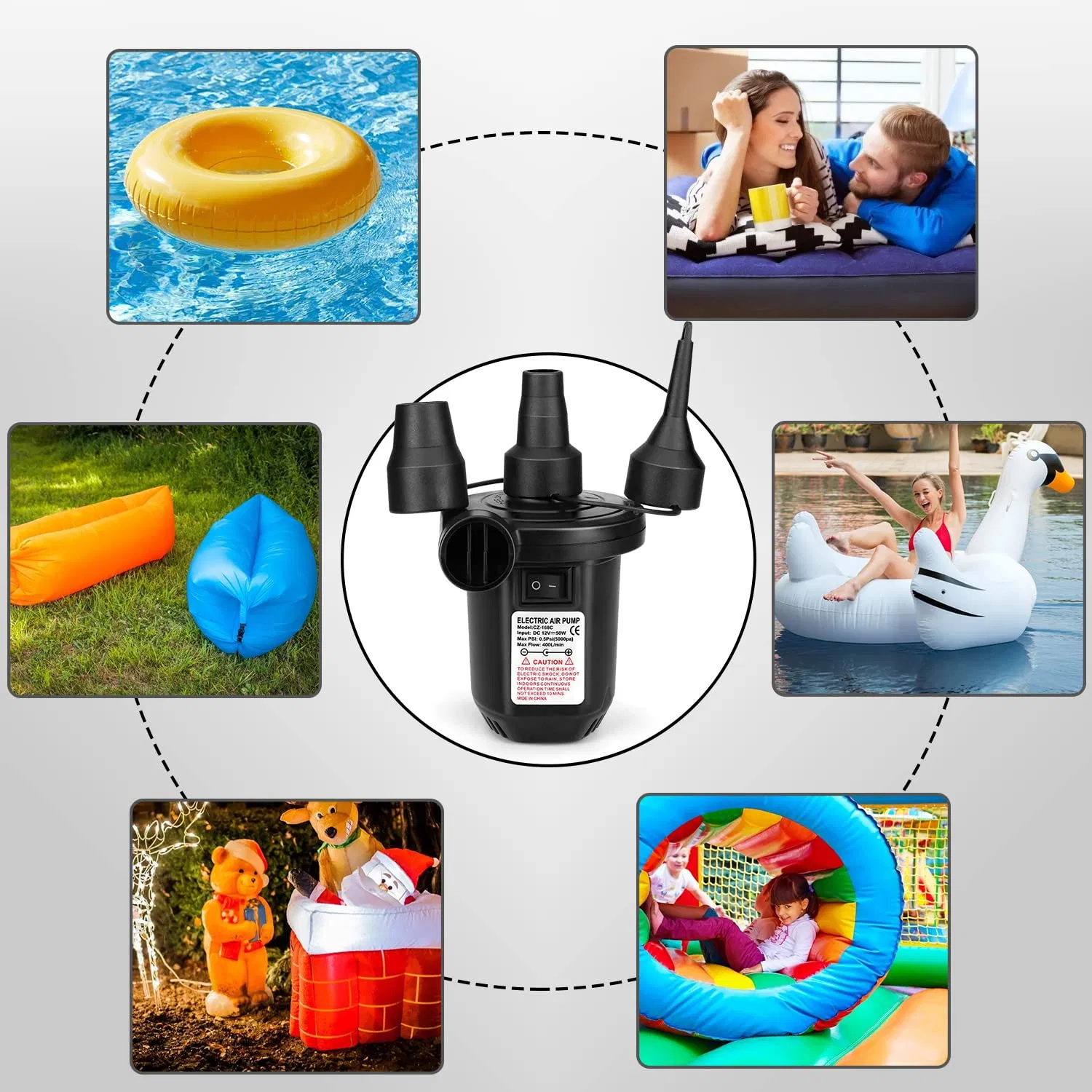 Factory Wholesale Inflatable Portable Deflate Vacuum Bag Inflate Electric Air Pump