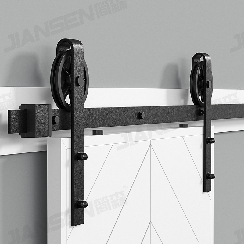 Antique Style Carbon Steel Wooden Door Sliding Barn Door Hardware Kit