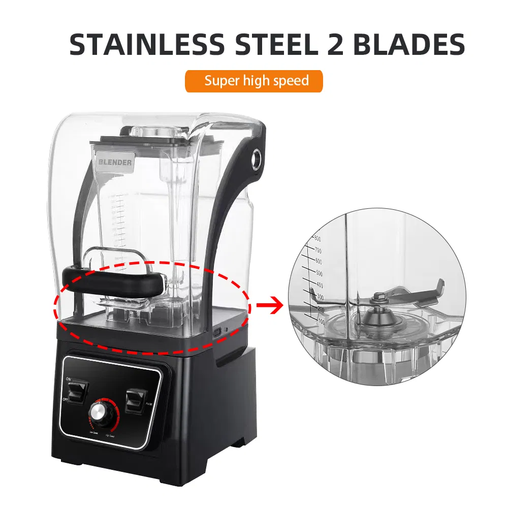 2025 2HP Powerful High Quality Juice Smoothie Sound Enclosure Commercial Blender