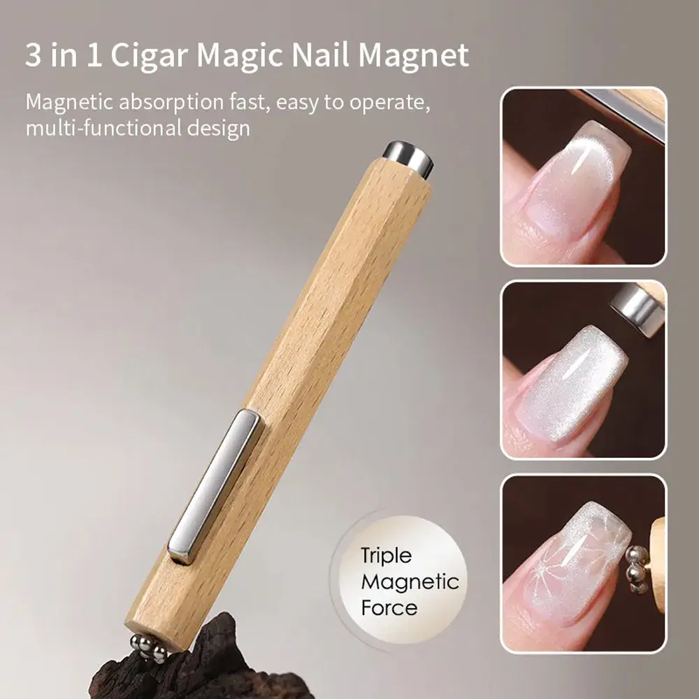 Multi-Functional Magnetic Stick Nails Art Tool 3 in 1 Double Head Magnet Easy Cat Eye Nail Tools
