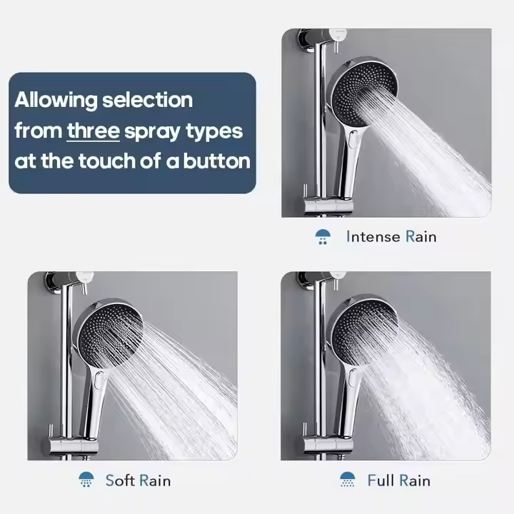 High Pressure 3 Function Handheld Shower Head for Ultimate Relaxation