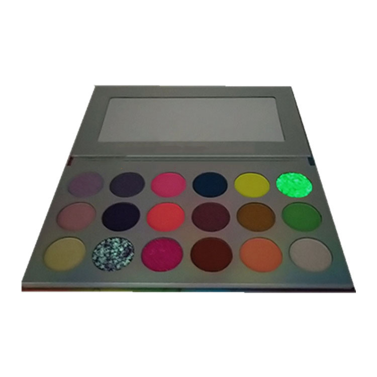 18-Color Fluorescent Eyeshadow Palette High Gloss Matte Pearlescent Rainbow Palette Luminous Makeup Palette