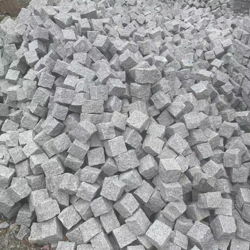 G603 Grey Granite Cobblestone Cube Stone Pavers