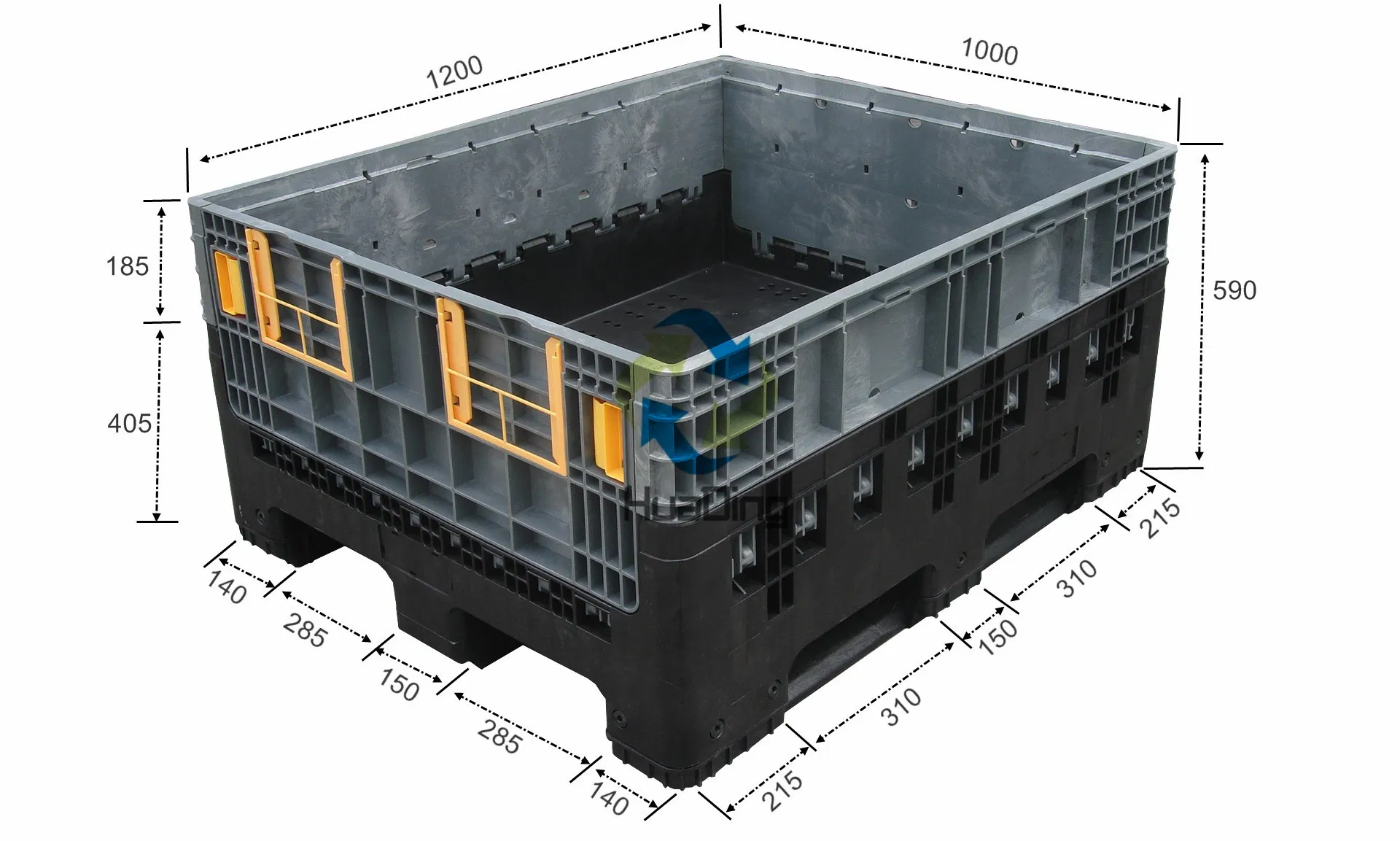 Factory Collapsible Folding 1200*1000*590mm Collaosible Plastic Box
