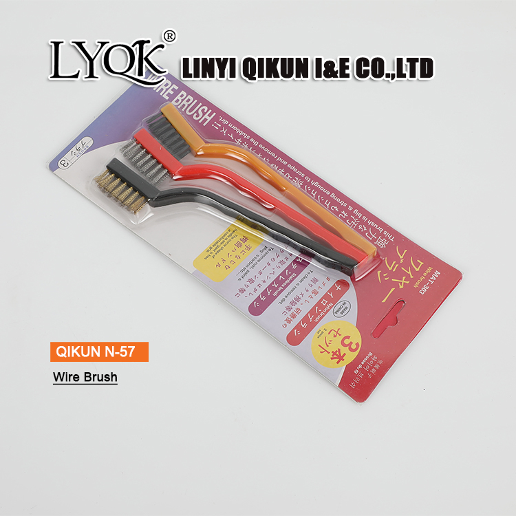 N-52 Decoration Construction Hardware Hand Polishing Tools Plastic Handle Wire Steel Brush