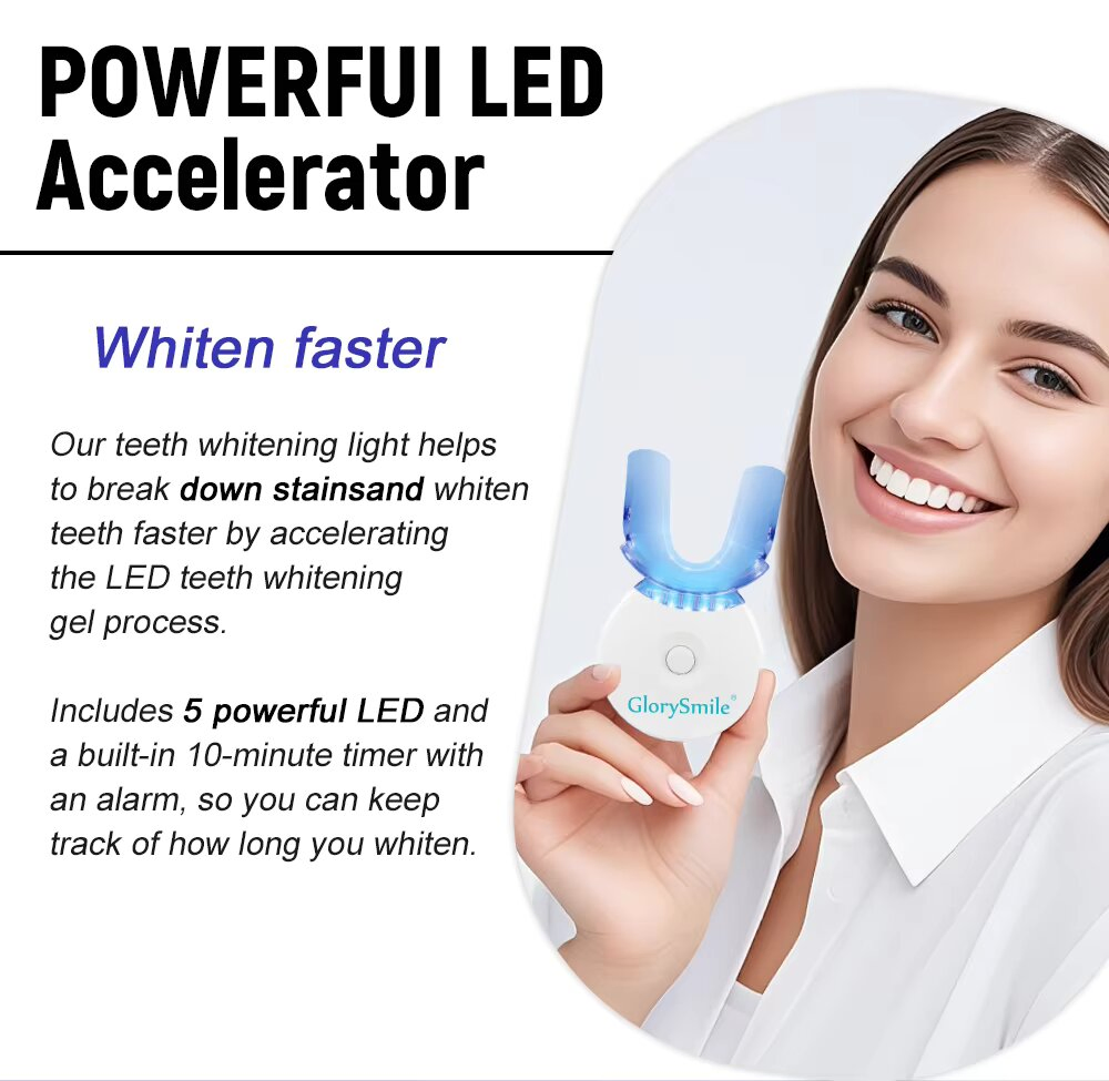 Glorysmile LED Light Activated Teeth Whitening Kit with 35% Carbamide Peroxide Ge
