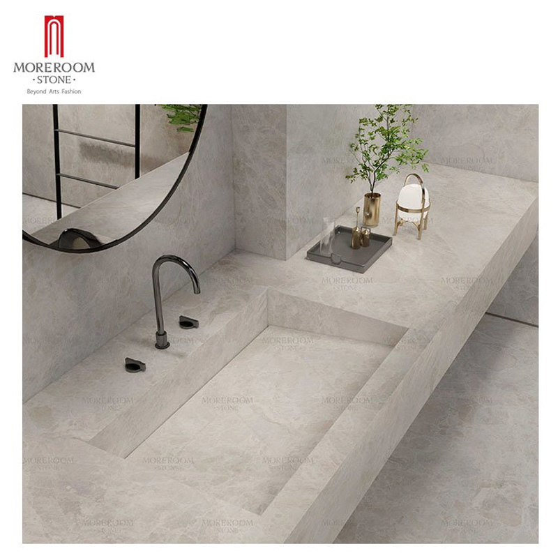 White Marble Look Porcelain Ceramic Tile Sintered Stone for Kitchen Island Countertop