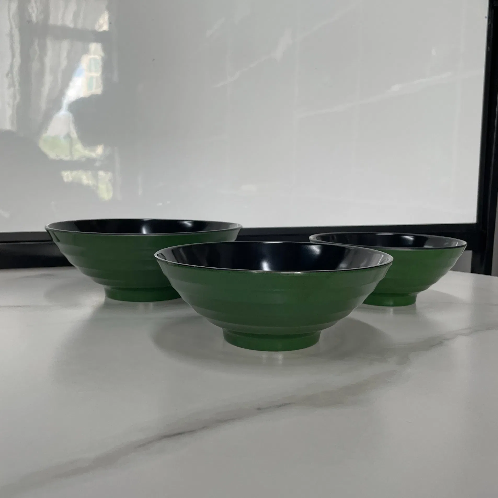 Dark Green Noodle Bowl, Melamine Bowl, Drop-Resistant Bowl