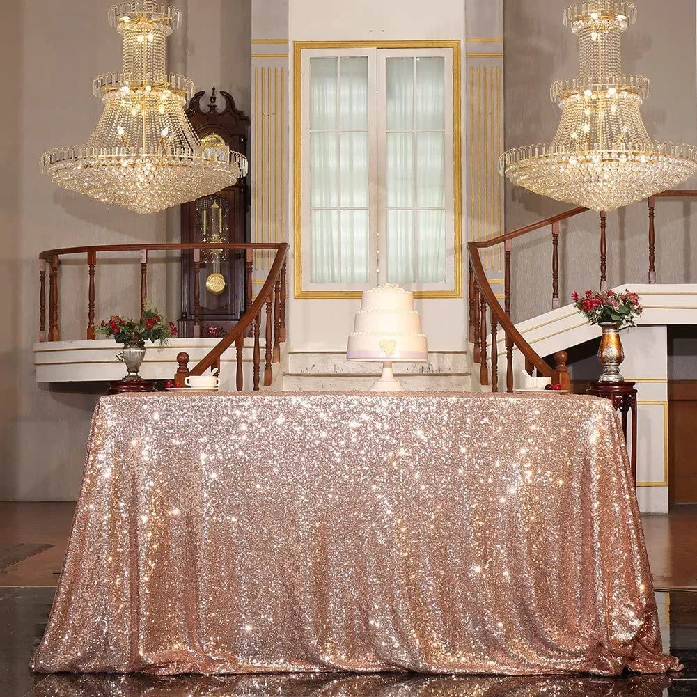 Sequin Tablecloth Rectangular Romanstile Rectangle Tablecloth Decorative Table Cloths Heavy Weight