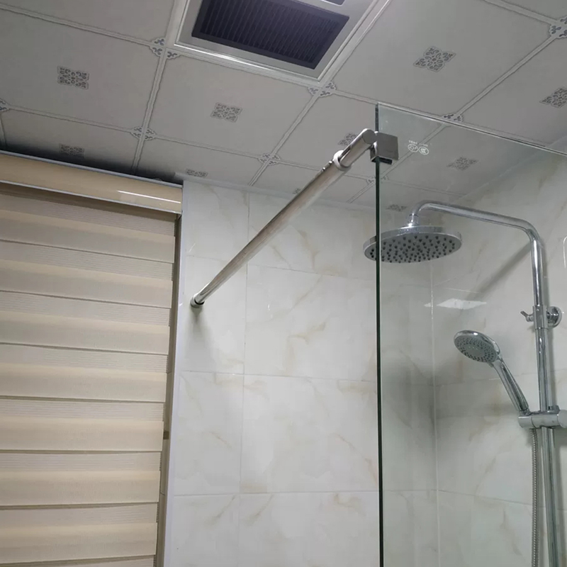 Glass to Wall Shower Curtain Rail and Support Bar System - 2000mm Length