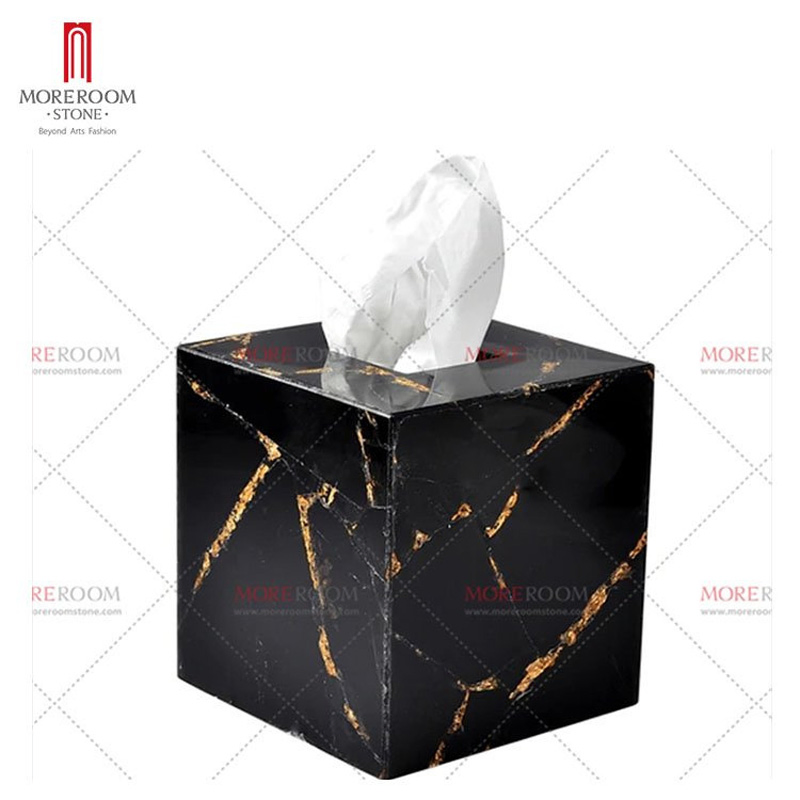 Black Gemstone with Gold Foil Bathroom Sets Lotion Pump Bottles