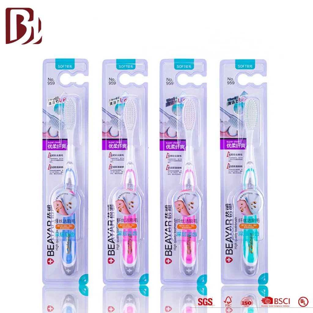 Deep Cleaning Customized Logo Adult Toothbrush with Tongue Coating Cleansing Brush