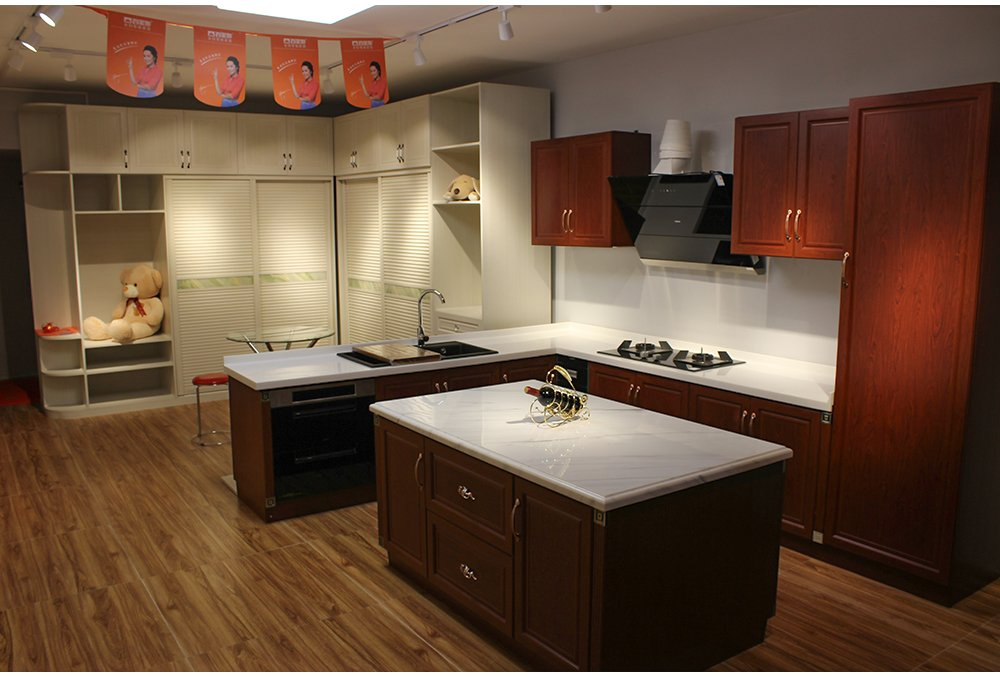 Solid Surface Kitchen with Corian Countertop&Island Design