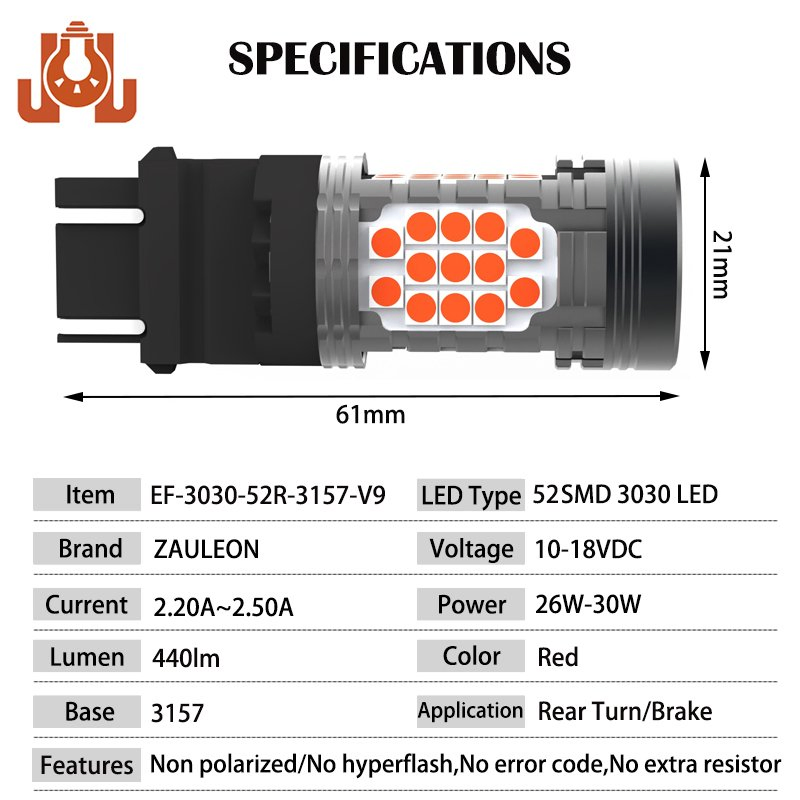 Светодиодная лампа стоп-сигнала 3157 с турбовентилятором