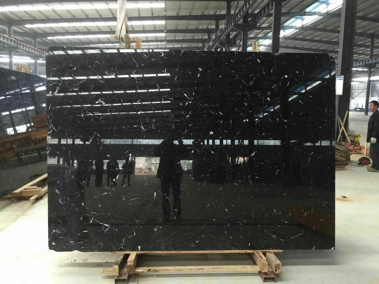 Popular Natural Chinese Black Ice Marble Slab and Tile for Hotel Wall Floor Decorate