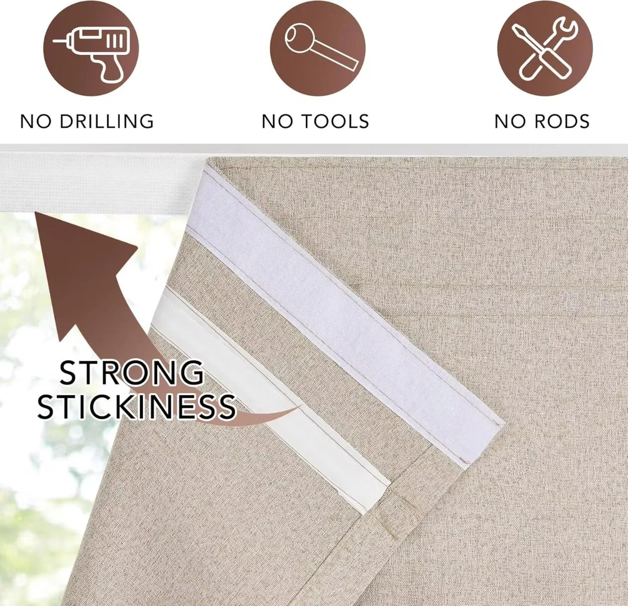 100% Blackout Polyester French Door Roman Indoor Privacy Window Blind