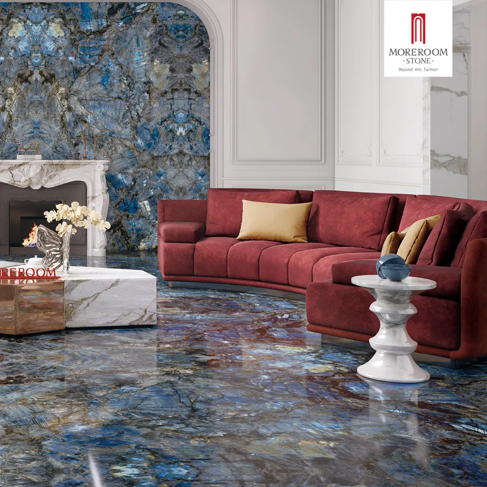 Porcelain Slab Labradorite Marble Look Tiles for Luxury Villa Interior Decoration