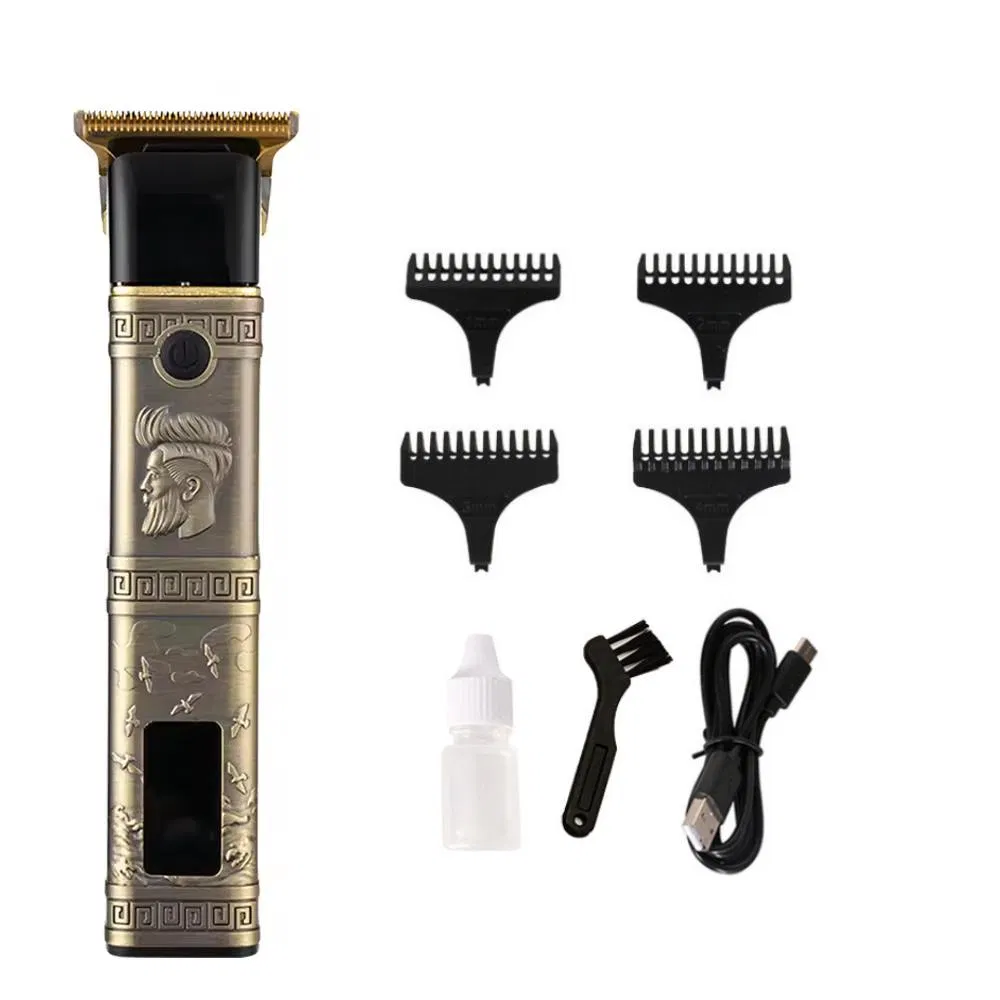 Professional Cordless Electric Hair Cutting Machine with LCD Power Display Beard Trimmer