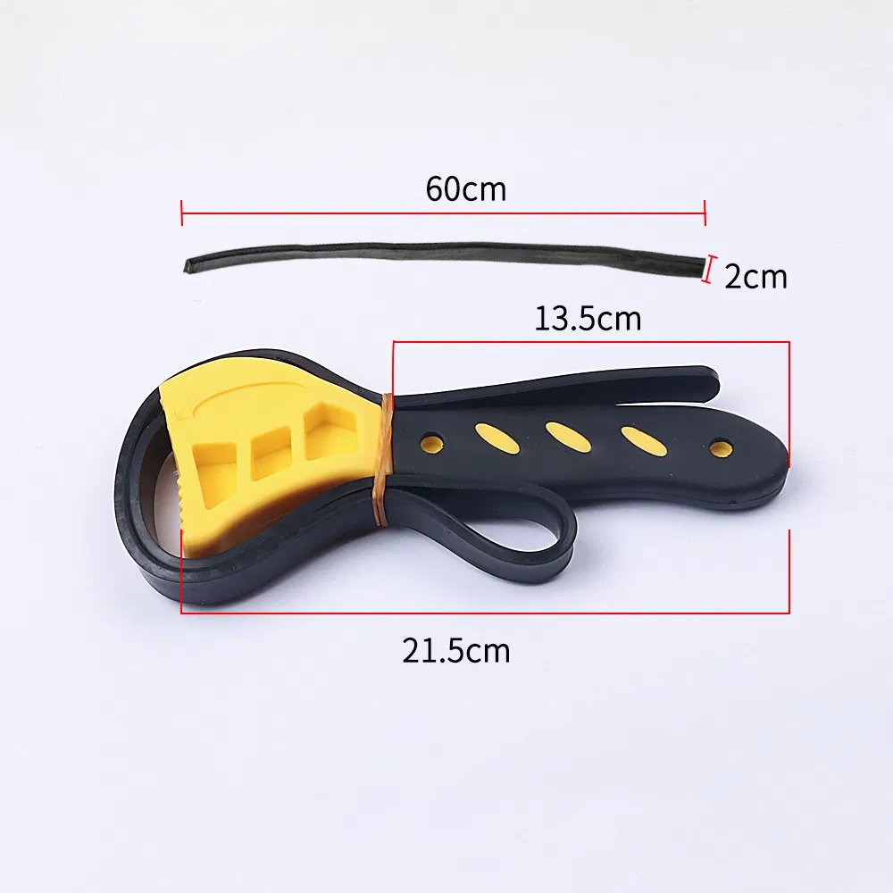 Multifunctional Rubber Belt Wrench with Adjustable Rubber Strap Bottle Opene