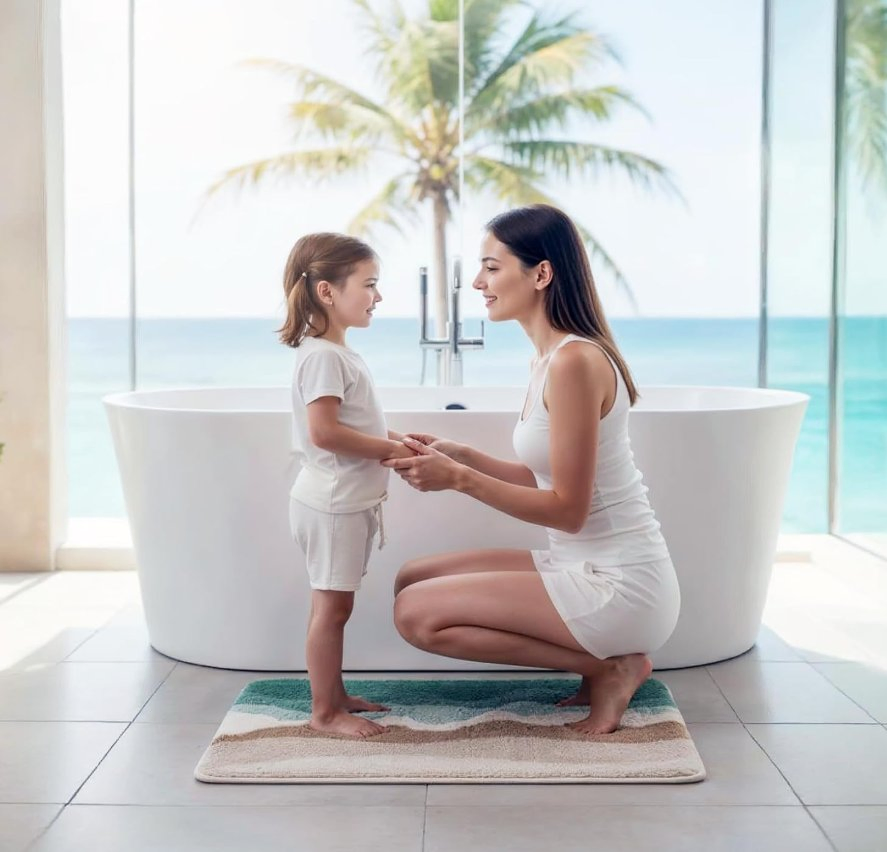 Microfiber Bathroom Rugs Absorbent Soft Shaggy Carpet Floor Mats