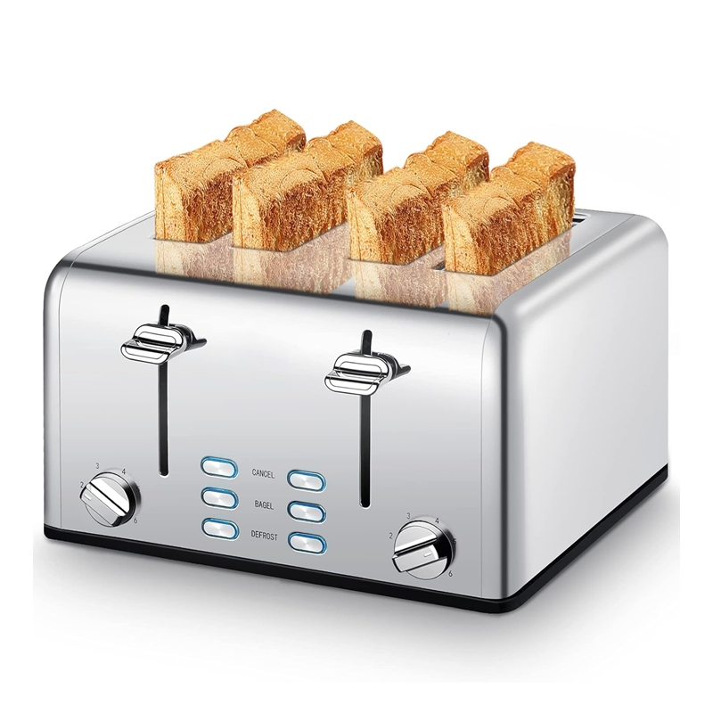 High-Power 800W 2-Slice Toaster with Adjustable Browning Control