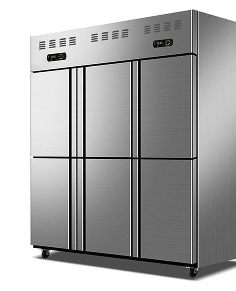 Large-Capacity Commercial Cold Freezer Six-Door Stainless Steel Kitchen Freezer