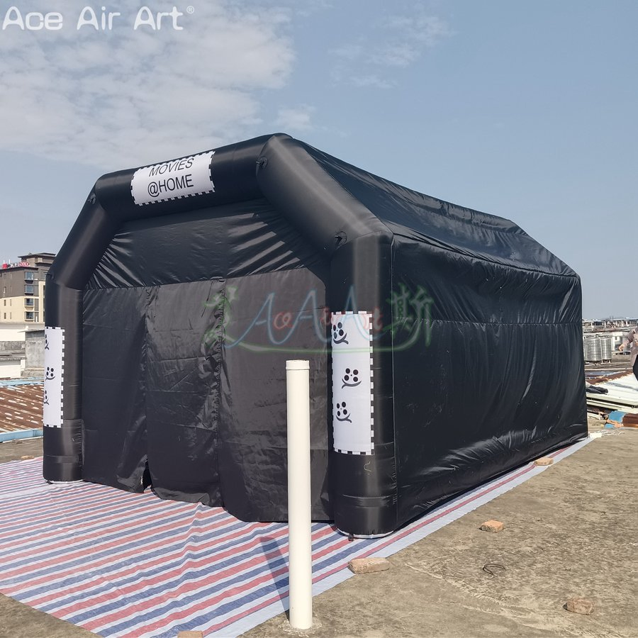 5.5*4*3mh Inflatable Movie Tent Cinema House with Projection Screen for Kids Fun or Party Event