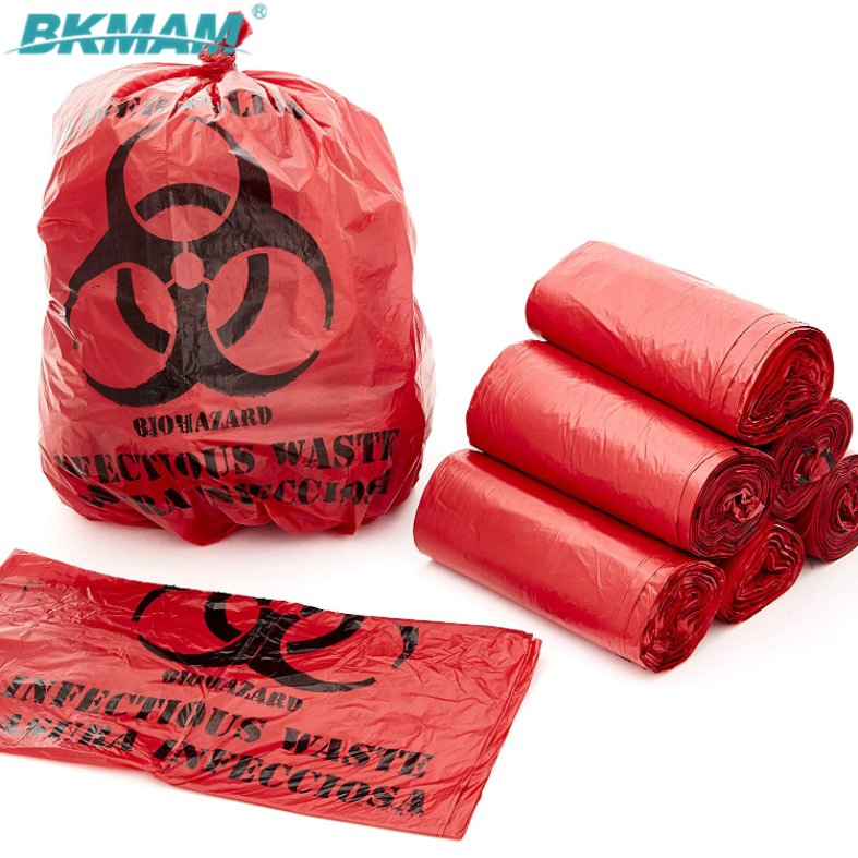 Customized Size Red Biohazard Bags 50*60cm Bio Medical Waste Bags for Lab Use