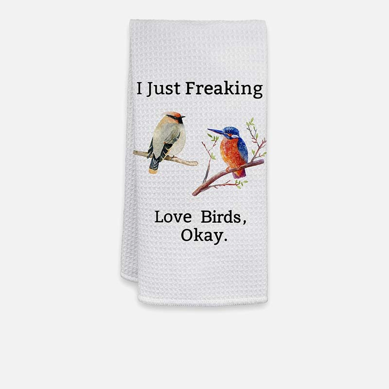 Custom Microfiber White Kitchen Towel Waffle Sublimation Animal Printed Hand Towel