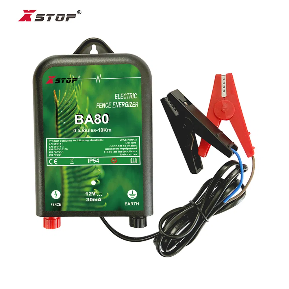 Xstop 0.6 Joules DC Power Electric Fence Energizer for Farm Paddocks Ba80