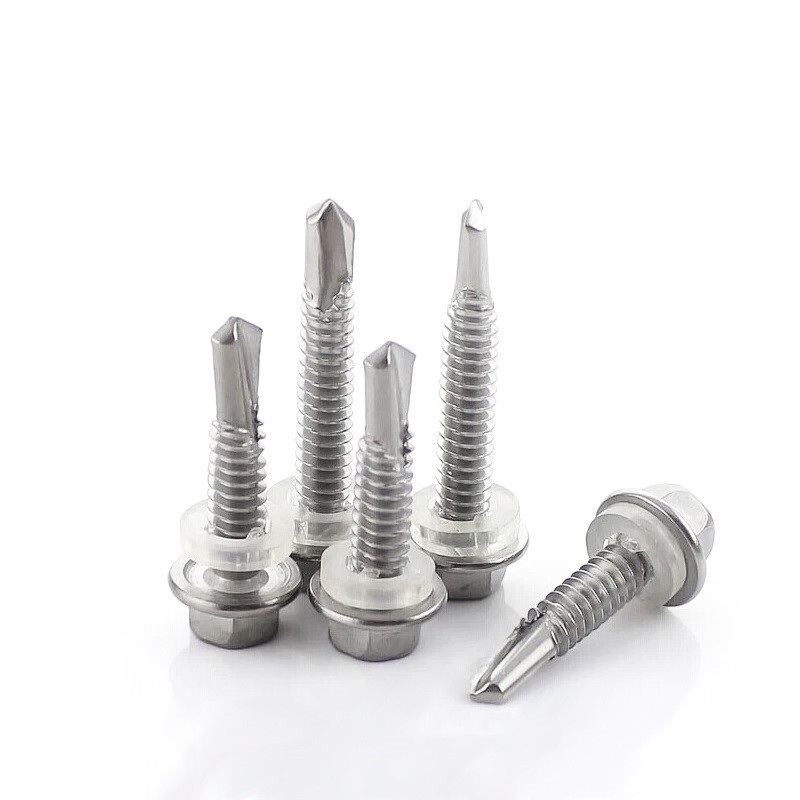 Wholesale Metal Stainless Steel Tek Screws for Roof 5/16 M8 Galvanised Hex Head Self Drilling Roofing Screws with Rubber Washer