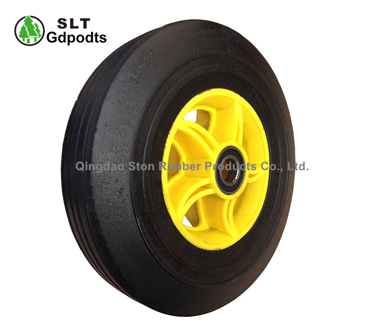 10-Inch Rubber Trolley Flat-Free Heavy-Duty Wheel