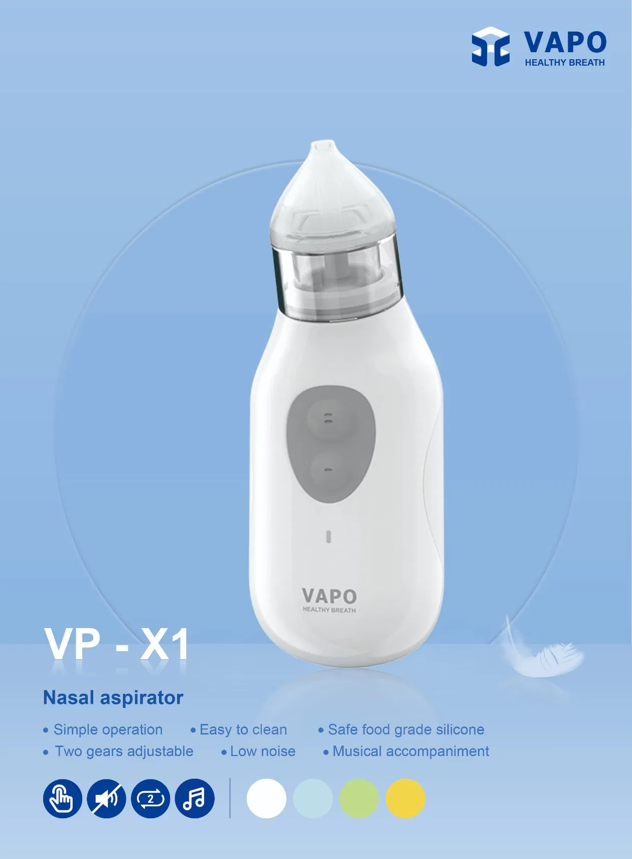 Ergonomic Shape Newborn Care Nasal Aspirator with Soft Silicone Tip