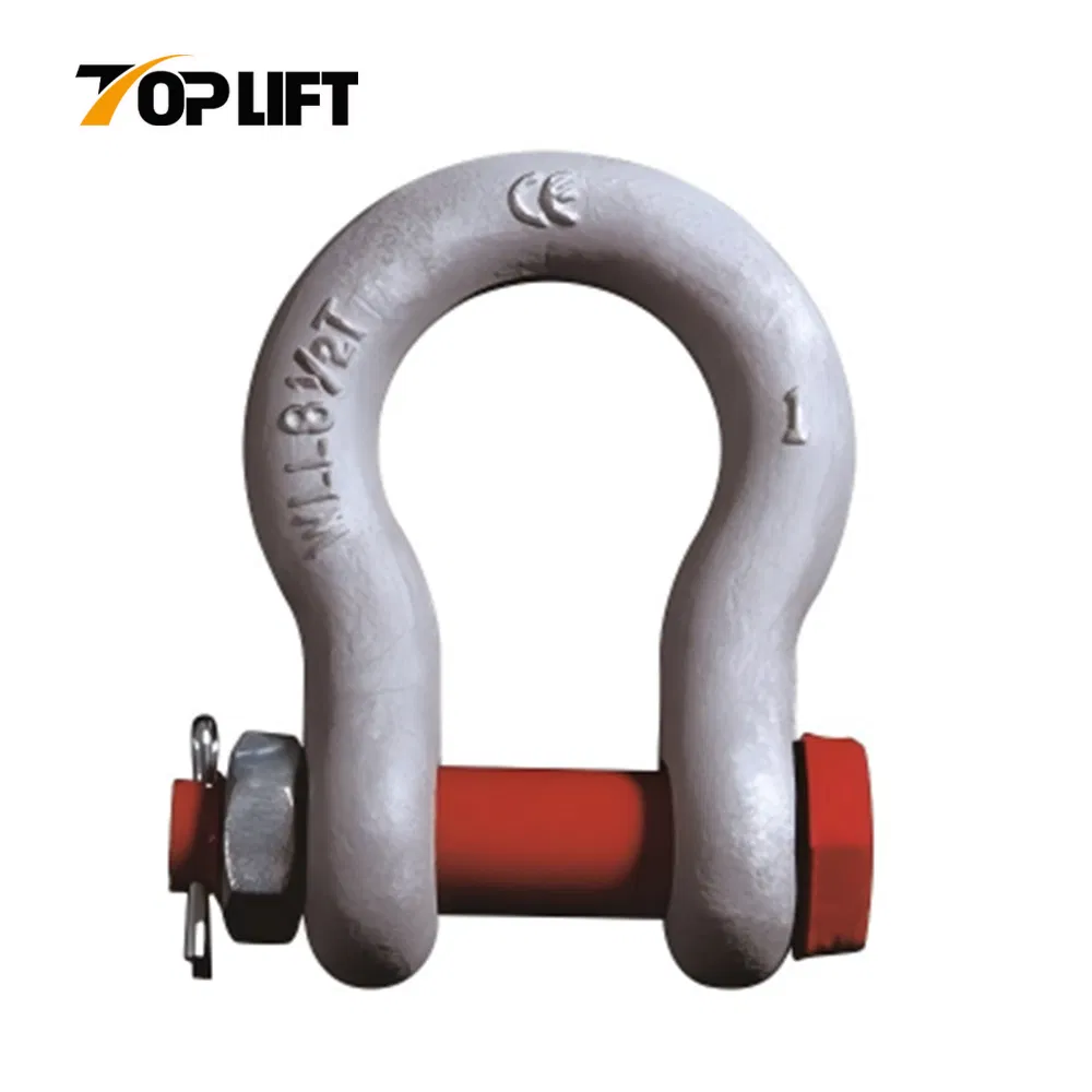 Rigging Hardware G-2130 Forged Alloy Steel HDG Bolt Type Bow Shackle