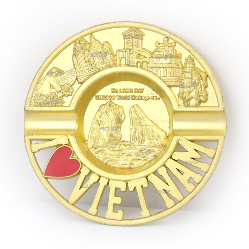 Manufacturer Custom Design Zinc Alloy Metal Morocco Souvenir Cigar Pocket Ashtray