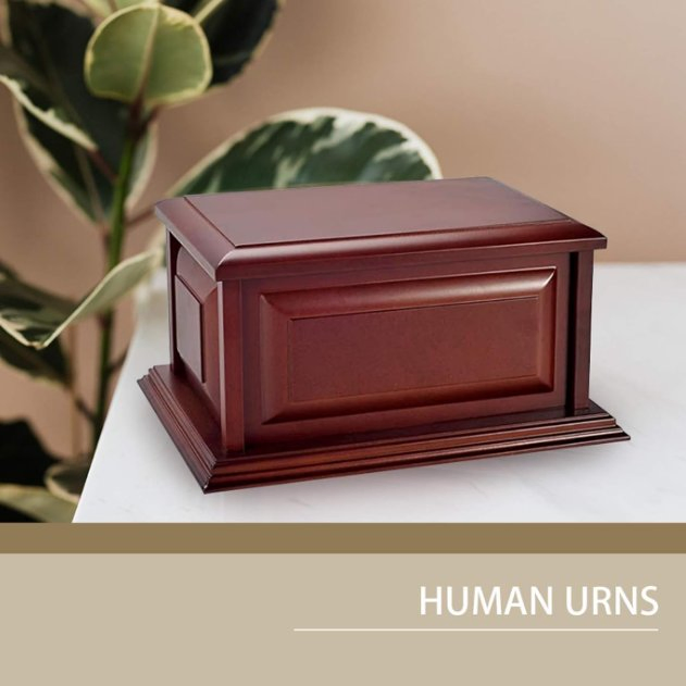 Wood Casket Urn Solid Wood Funeral Casket Coffin Box Cremation Urn