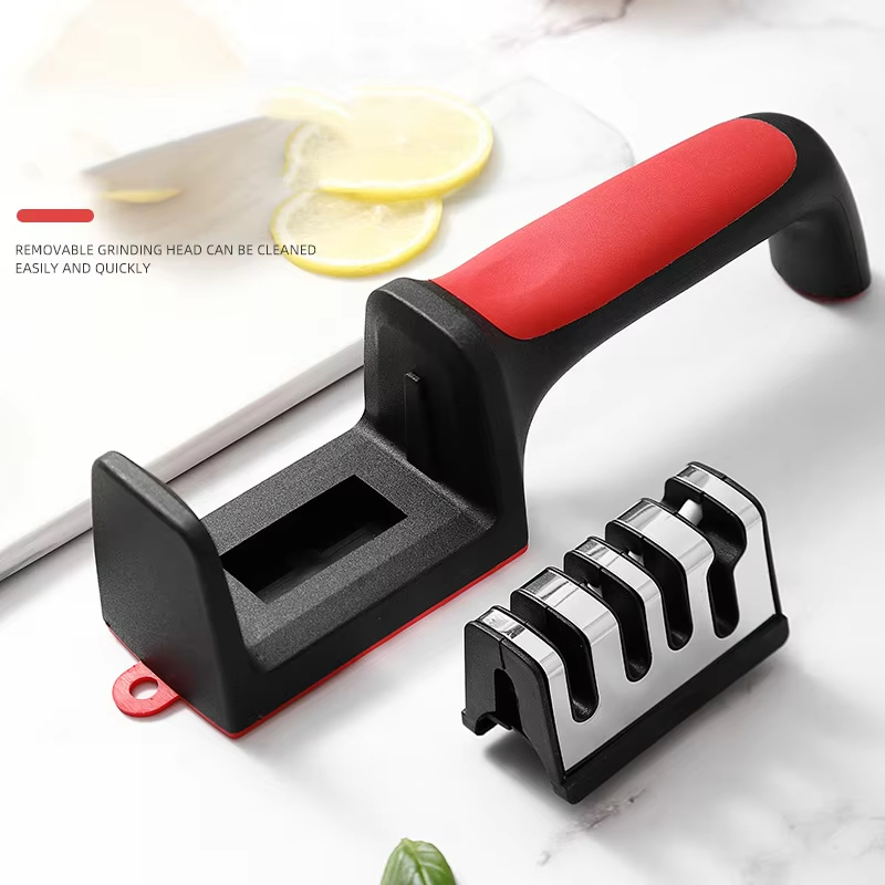 Swifty Sharp Kitchen Accessories 3 in 1 Knife Sharpeners Nonslip Handle Manual Fast Sharpening Knife Scissors Tools