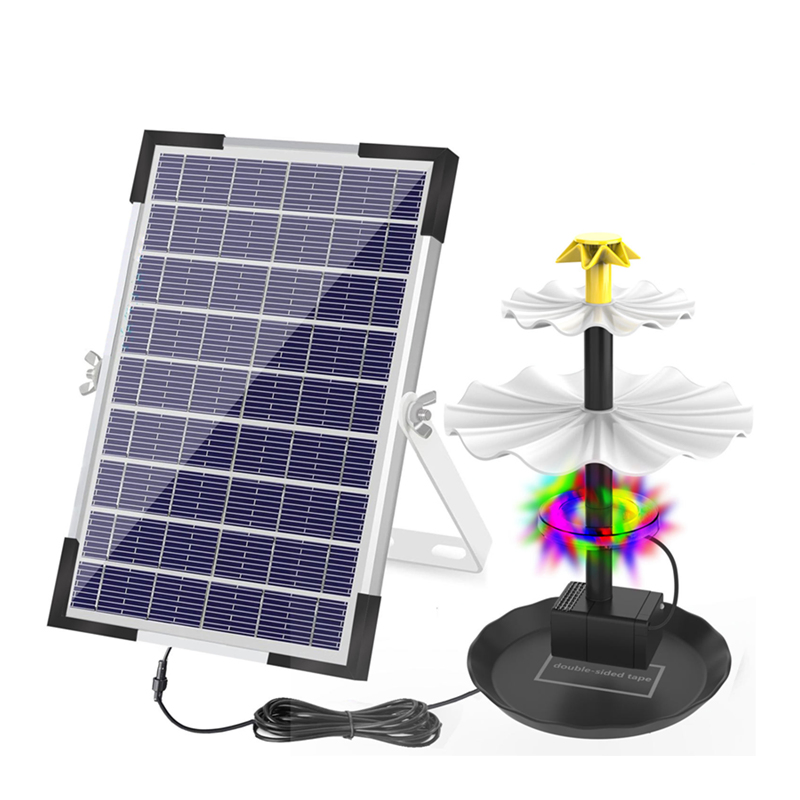 6W Garden Flower Spraying Kit Fountain Solar Panel Powered Flower Garden Decoration Outdoor LED Water Fountain Pump