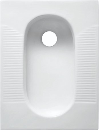 ISO9001 Certified High Temperature Firing Hotel Bathroom White Glazed Ceramic Squatting Pan