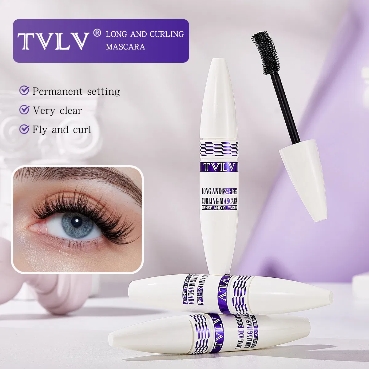 Ultimate Long-Lasting Curled Mascara for Women - Water-Resistant Formula