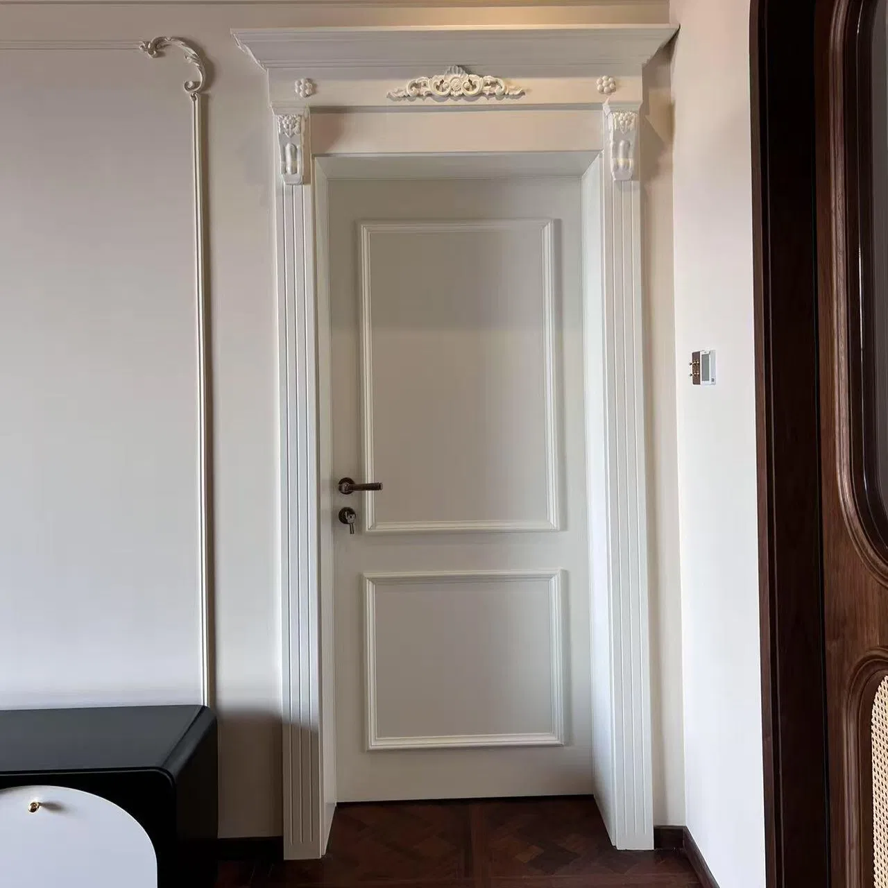 Customized Production of Sturdy Black Swing Doors with Simple Lines, Environmentally Friendly, Soundproof and Durable Custom Painted Wooden Door