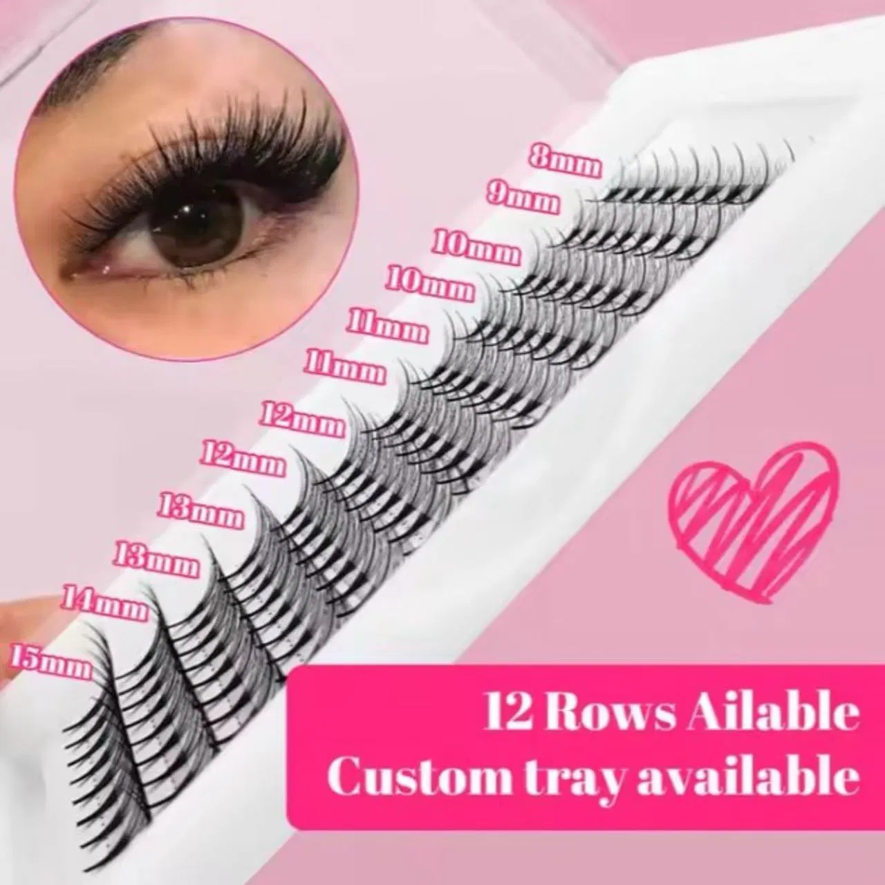 Wholesale Lash Extensions Promade Volume Fans Tray Eyelash Extensions 0.05 Curl