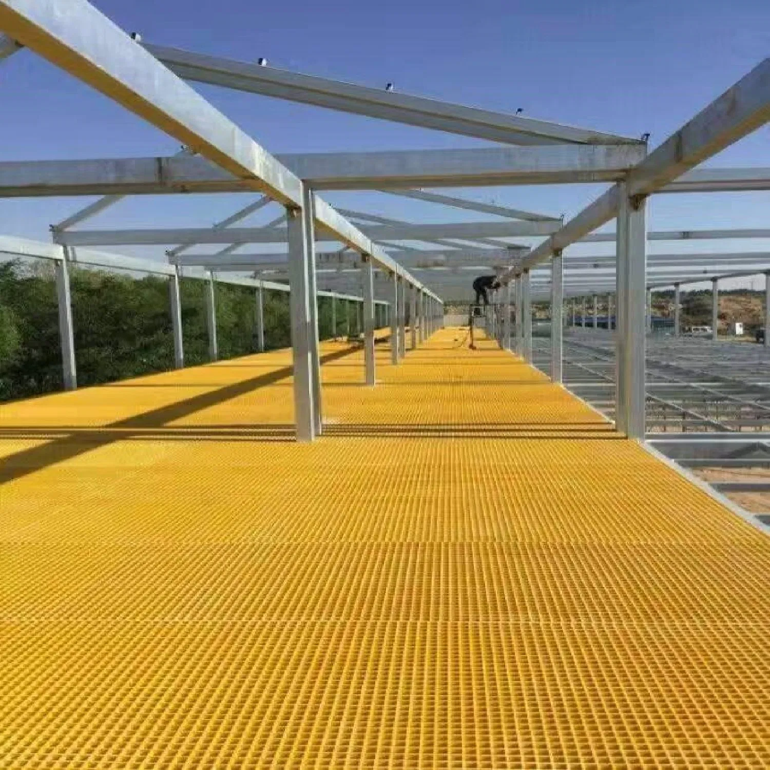 Trench Drain Fiberglass Reinforced Plastic Steel Grating for Roadside Gutters FRP Grating Floor Grating Bar Grating
