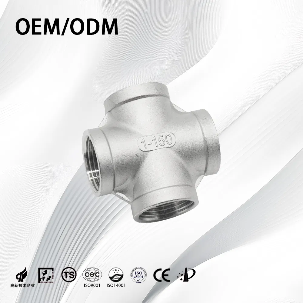 High Pressure Industries Customize ASME B16.9 Threaded Equal Stainless Steel Cross for Industry
