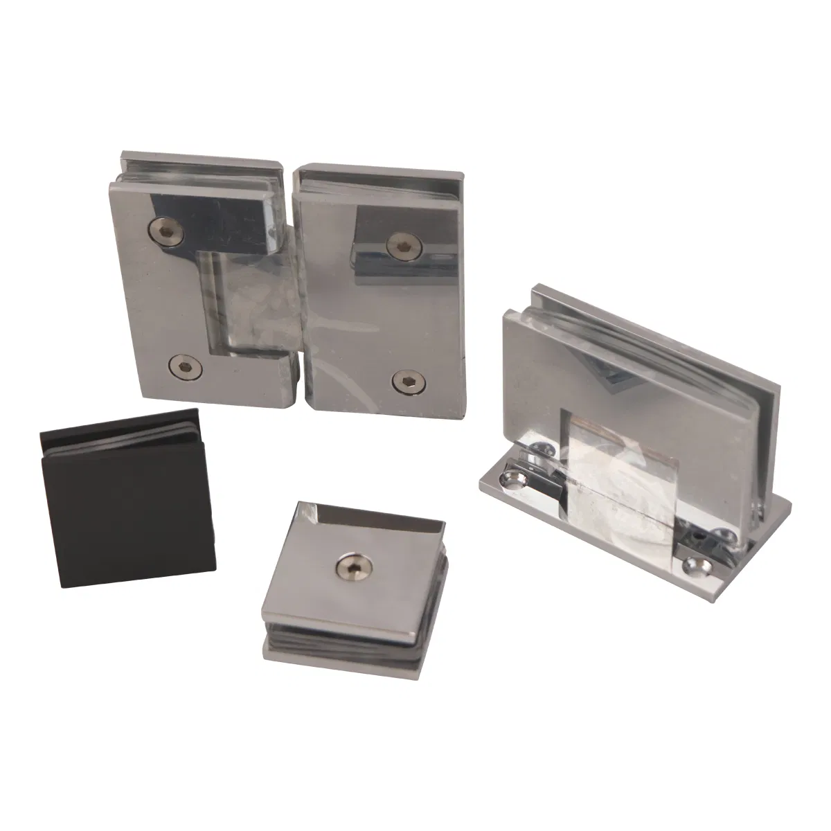 Zd Solid Brass 90 Degree Set with Handle Clamp Shower Hinges Shower Room Frameless Tempered Glass Door Hinges Set Clamp